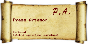 Press Artemon névjegykártya